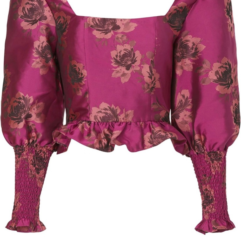 Floral Puff Sleeve Top in Pink